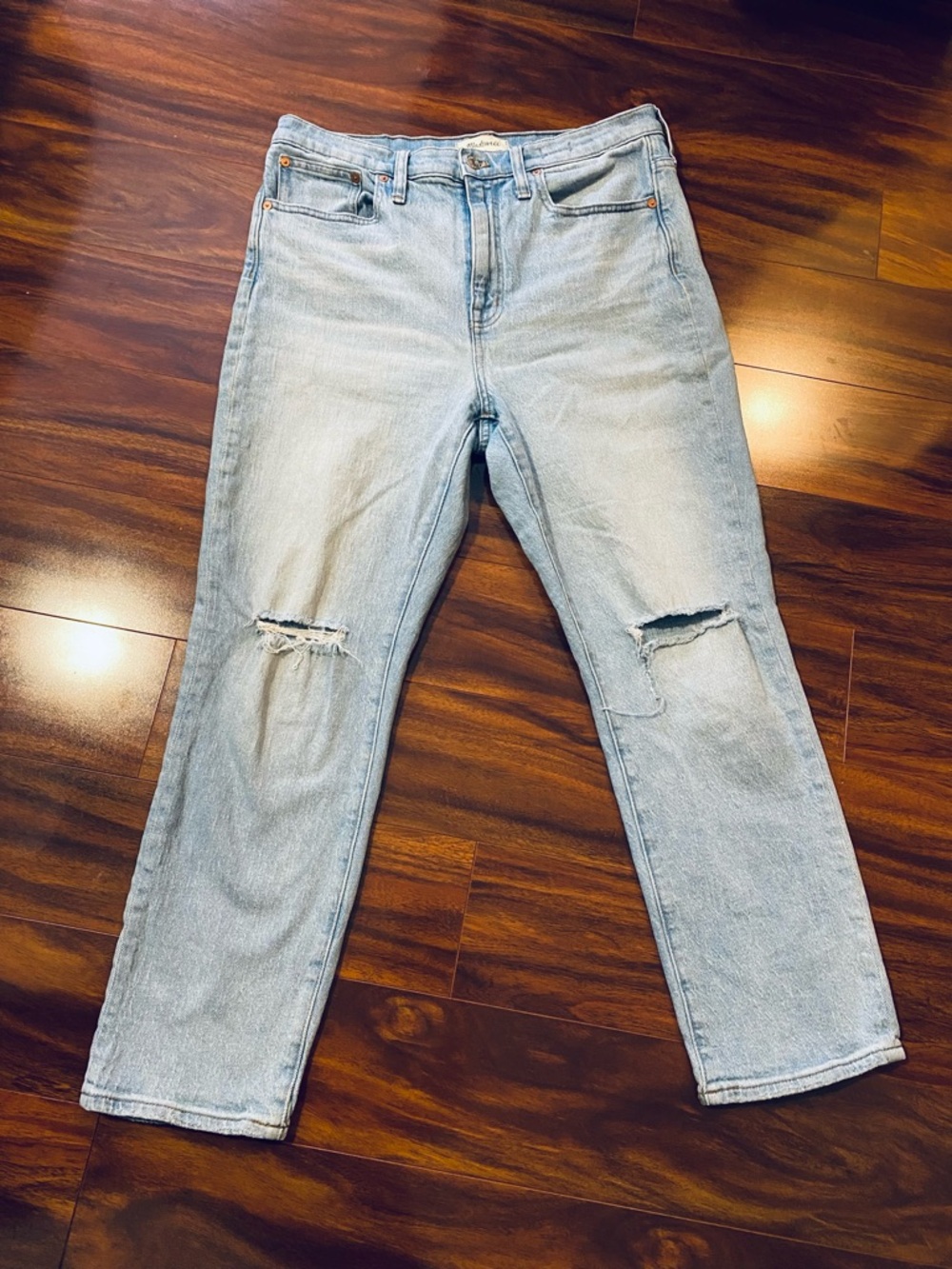 Madewell The High Rise Slim Crop BoyJean light  Blue size 29